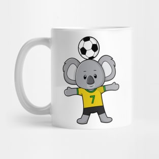 Koala as Soccer player with Soccer ball Mug